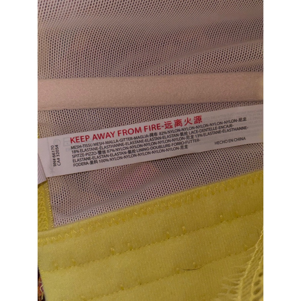 Out From Under Modern Love Corset Lemon Yellow Lace Mesh Bustier Top Medium - Picture 7 of 7